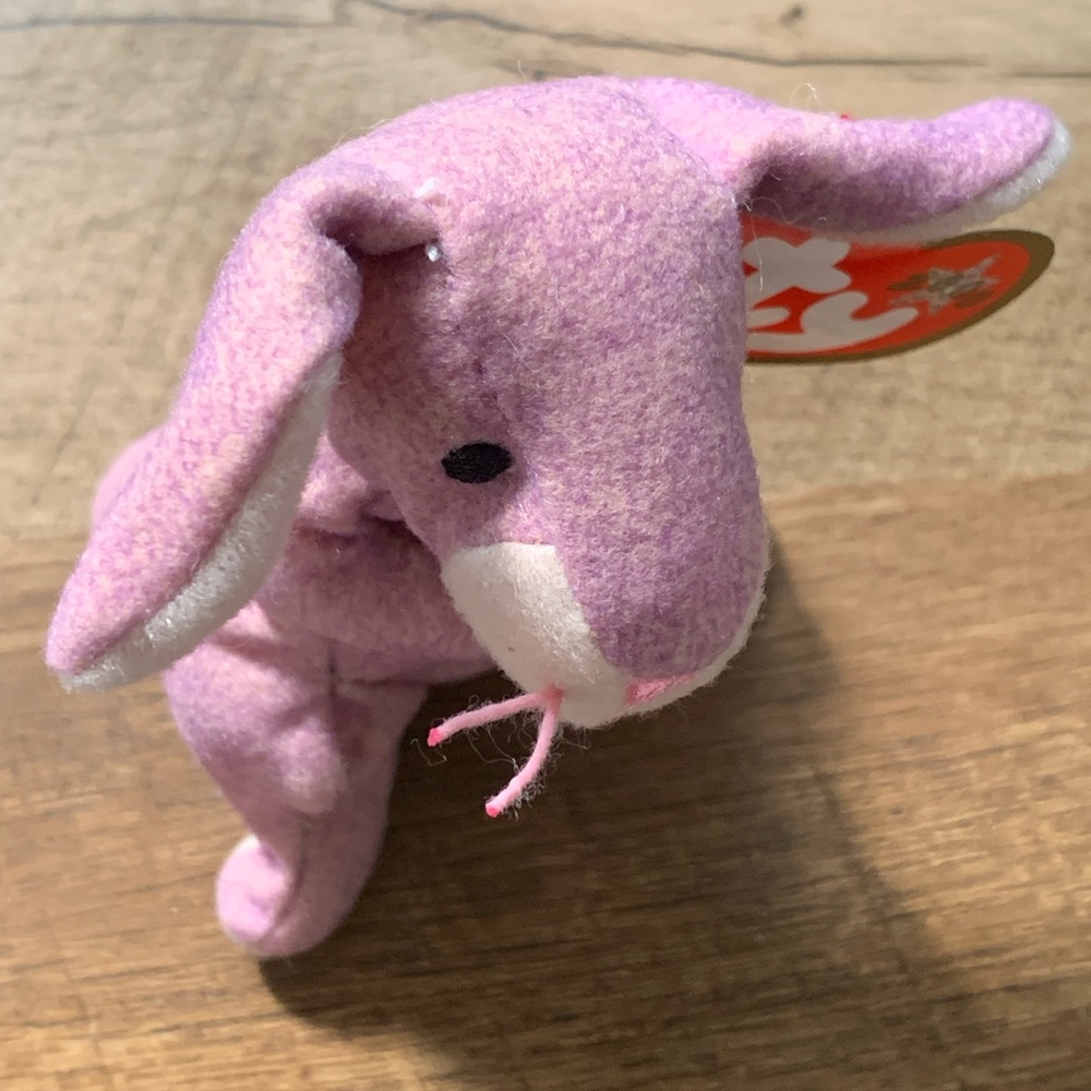 Teenie Beanie Babies, retired, Springy the Lavender Bunny.